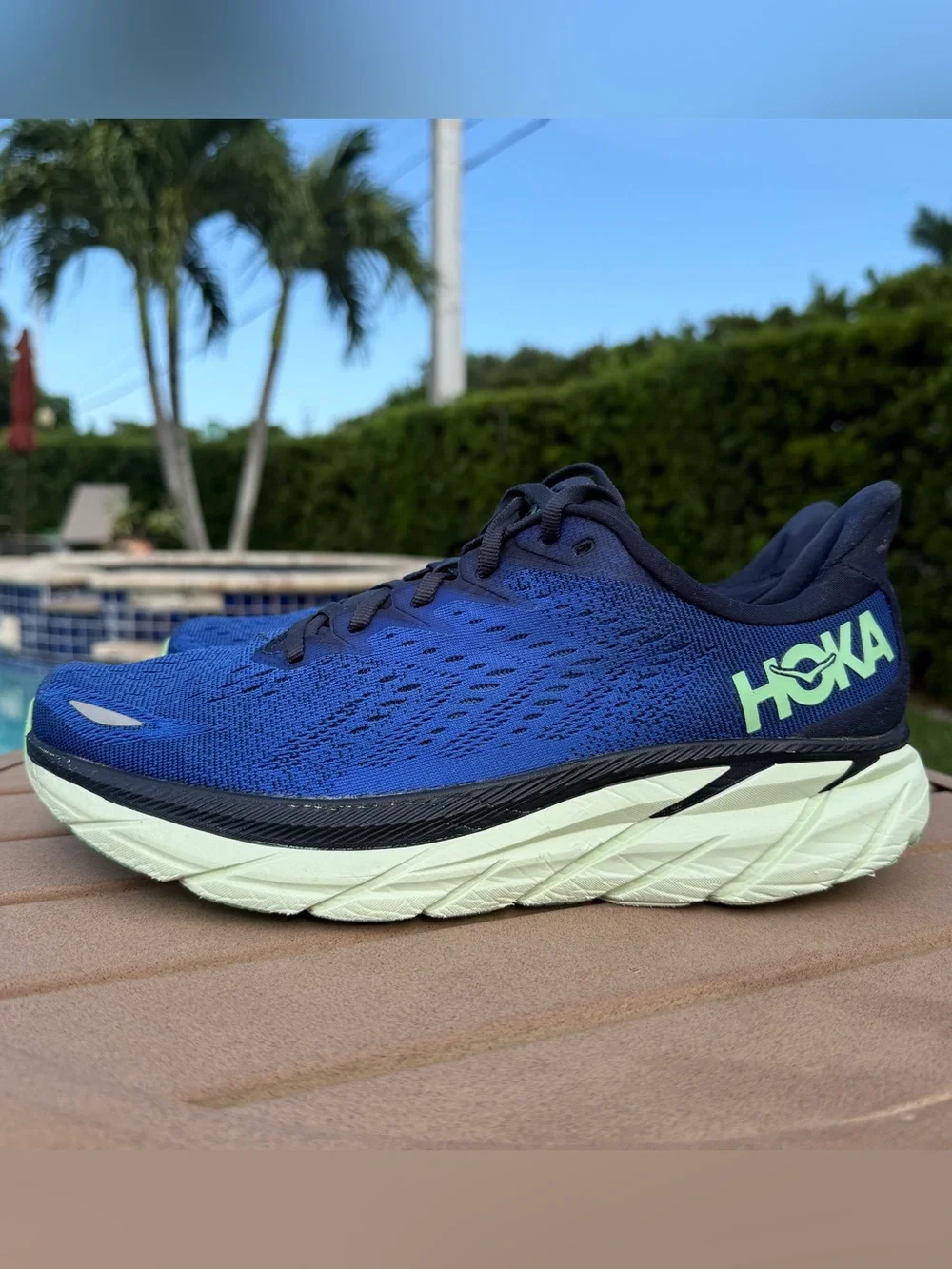 HOKA Clifton 8 Men’s Size 9 Blue Running Shoes